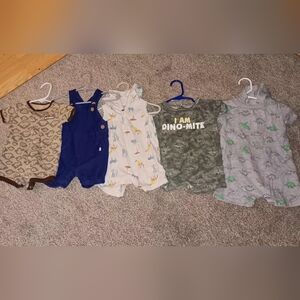 Carter's Assorted Baby Rompers - Blue, White, Green, Brown